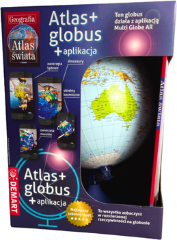 Globus Demart z atlasem świata 22 cm (9788379125623)