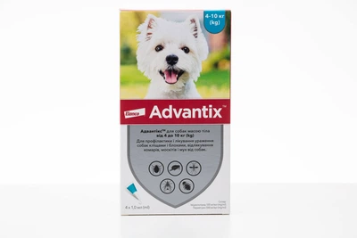 Advantix (Адвантікс) by Bayer Animal - Краплі від бліх і кліщів для собак вага 4-10 кг, 1 піпетка
