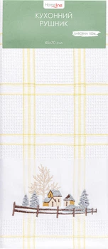 Полотенце вафельное Home Line кухонное 45x70 см вышивка Дома (180065 HL)
