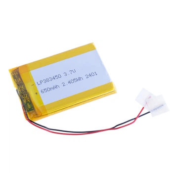 LiPo 650 mAh, 3,7V, 3,8x34x50мм LiPower аккумулятор литий-полимерный 383450