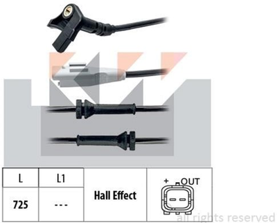 Датчик ABS KW (аналог EPS 1.960.092/Facet 21.0092) (460092)