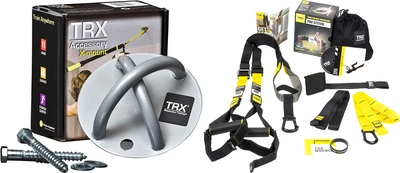 Набір Кріплення EasyFit X-mount для петель ТРХ (TRX) на стелю або стіну EF-2368 Сіре (56001446) + Петлі TRX EasyFit Pro Pack 4 Limited Version EF-2359 (56000618)