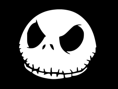 Наклейка на Авто / Мото / Витрину на Стекло Кузов " Хэллоуин - Halloween - Джек Скеллингтон 2 " белый цвет