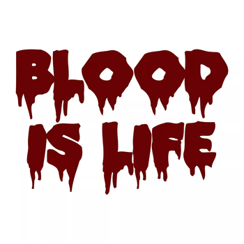 Наклейка на Авто / Мото / Витрину на Стекло Кузов " Хэллоуин - Halloween - Blood is Life " красный цвет