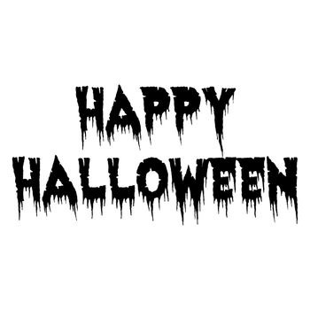 Наклейка на Авто / Мото / Витрину на Стекло Кузов " Хэллоуин - Halloween - Happy Halloween " черный цвет