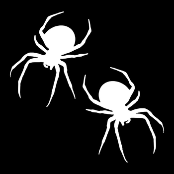 Наклейка на Авто / Мото / Витрину на Стекло Кузов " Хэллоуин - Halloween - Пауки 4 - Spiders " белый цвет