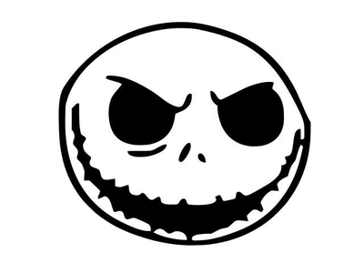 Наклейка на Авто / Мото / Витрину на Стекло Кузов " Хэллоуин - Halloween - Джек Скеллингтон 3 " черный цвет