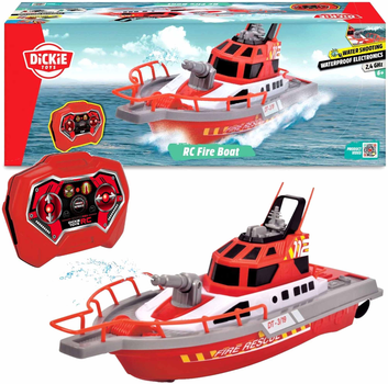 Łódź strażacka zdalnie sterowana Dickie Toys Fire Boat 38 cm (4006333083808)