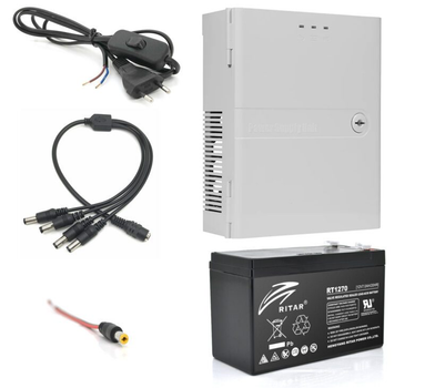 UPS ИБП комплект для бесперебойного питания роутера/терминала ONU Kraft PSU1203LEDP 12V 3А 7Ah