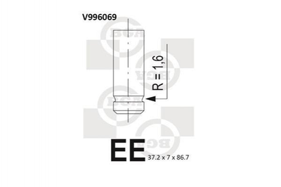 Клапана впускные BGA V996069 Honda Accord, Civic; Land Rover Freelander 14711P5TG01, LGH100990, LGH100990L