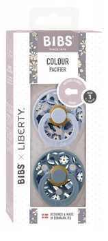 2 пустушки BIBS Colour Liberty Bobo Dusty Blue Mix 0-6 міс. розмір 1