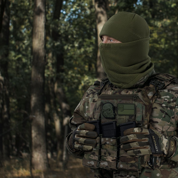 Флисовый баф FrostWrap Ukrarmor с плотностью 280/м2. Теплоизоляция Slimex. Цвет ranger green S/M