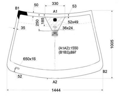 Скло лобове Securit для CHEVROLET CAPTIVA 06-18, CAPTIVA SPORT 12-15, OPEL ANTARA 06-17 3024AGNBLMV1B