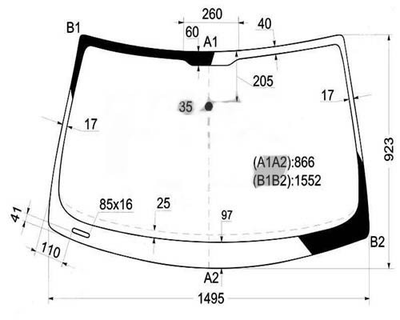 Скло лобове XYG для AUDI Q5 08-17 8596AGSVW