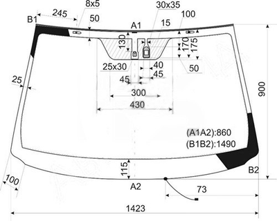Скло лобове XYG для TOYOTA RAV4 06-12 GS 7013 D13