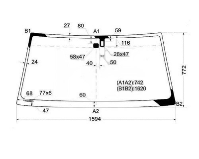 Скло лобове XYG для LEXUS LX 470 98-08, TOYOTA LAND CRUISER 98-08 (J10) 8306AGNGNPV