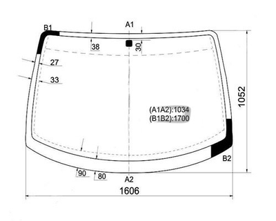 Скло лобове XYG для HYUNDAI H-1 97-05, H-200 97-05 4116AGNBL