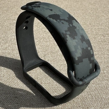 Силіконовий ремінець MRK для Mi Smart Band 8 Active/ Redmi Smart Band 2 із дизайнерським принтом камуфляж піксель (mrk3515)