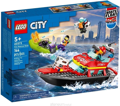 Конструктор LEGO City Пожежний катер 144 деталі 6 шт (60373)