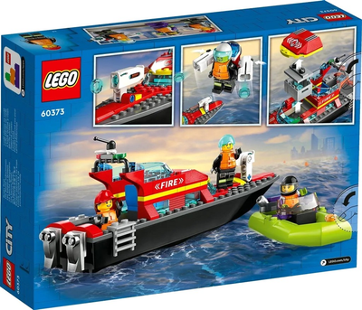 Конструктор LEGO City Пожежний катер 144 деталі 6 шт (60373)