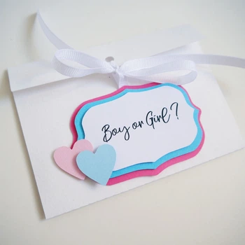 Конверт для Gender Reveal Party, дизайнерський картон, ручна робота