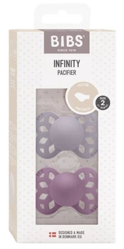 2 пустушки BIBS Infinity Anatomical Silicone Fossil Grey/Mauve 6-18 міс. розмір 2