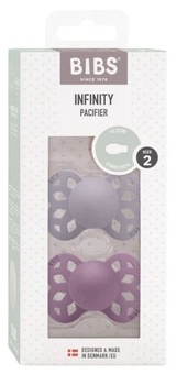 2 пустушки BIBS Infinity Symmetrical Silicone Fossil Grey/Mauve 6-18 міс. розмір 2