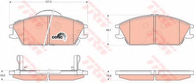 Гальмівні колодки, дискові TRW (GDB3331)