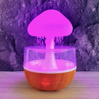 Увлажнитель воздуха Гриб RAIN HUMIDIFIER и ночник с эффектом дождя и подсветкой AN-102