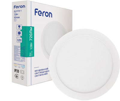 Светильник встраиваемый Feron AL510-1 12W 720Lm 4000K белый (2000018847961)