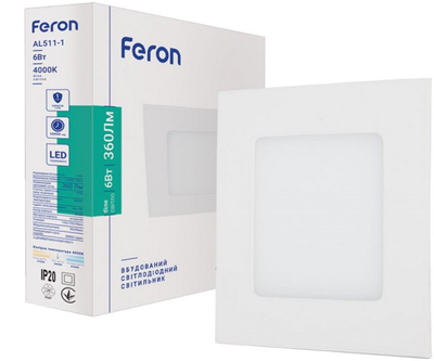Світильник вбудований Feron AL511-1 6W 360Lm 4000K білий (2000018867969)