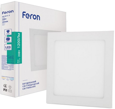 Светильник встраиваемый Feron AL511-1 20W 1200Lm 4000K белый (2000018897966)