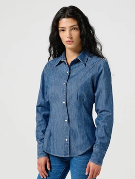 Сорочка джинсова жіноча Wrangler 112356470 XS Синя (5401139087040)