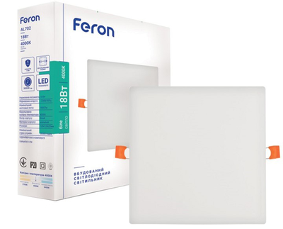 Світильник вбудований Feron AL702 18W 1800Lm 4000K білий (2000019057963)
