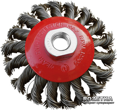 Щітка конусна Mastertool з плетеного дроту М14 100 мм (19-8010)