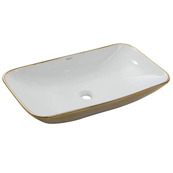 Умывальник накладной NEWARC Countertop 700x400x135мм прямоугольный золото 5019GW
