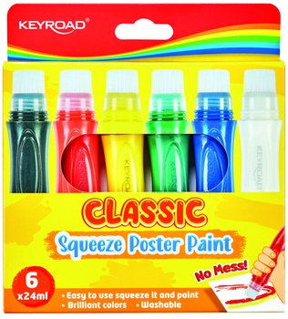 Farby plakatowe Keyroad classic 6 kolorów 24 ml (6941288753896)