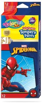 Farby Colorino Kids Tempera Spiderman 12 kolorów 12 ml (5907620191840)