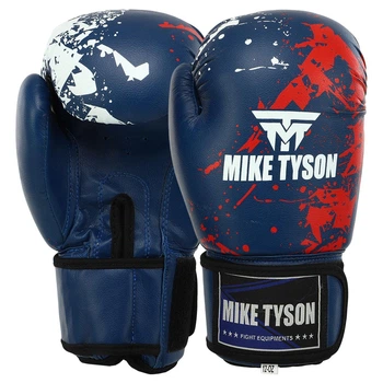 Перчатки боксерские на липучке Mike Tyson SP-Sport 8448 размер 14 унций Blue-Red