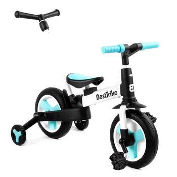 Велосипед-трансформер (біговел) з батьківською ручкою Best Trike 56659 Чорно-блакитний