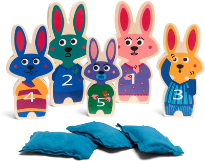 Набір для боулінгу BS Toys Ball Throwing Bunnies Wood (8717775443810)