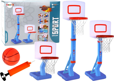 Набір для гри в баскетбол Leantoys Basketball Basket Adjustable Ball Pump 70 - 138 см (5905991011026)