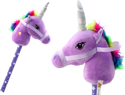 Єдиноріг з паличкою Leantoys Hobby Horse Unicorn Фіолетовий (5905991009160)