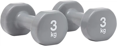 Гантели Reebok 3 кг винил 2 шт Серые (RAWT-18003)