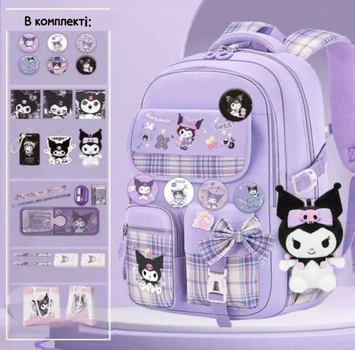 Набор Kuromi Violet школьный рюкзак, пенал, сумка и канцелярия Куроми Panalisa (92269081)