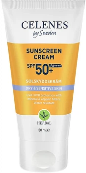 Солнцезащитный крем для сухой и чувствительной кожи SPF 50+ - Celenes Herbal Sunscreen Cream Spf 50+ Dry & Sensitive 50ml (1196459-1603746347-2)