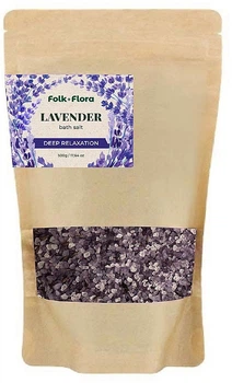Соль для ванны "Лаванда" - Folk&Flora Lavender Bath Salt 500g (1353425-11165321)