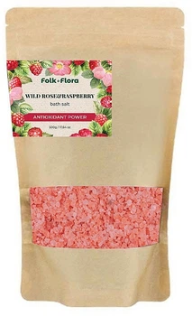 Соль для ванны "Шиповник и малина" - Folk&Flora Wild Rose & Rasberry Bath Salt 500g (1353429-11165307)