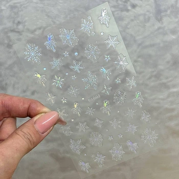 Слайдер 3Д Снежинки F-1001 Silver Holographic