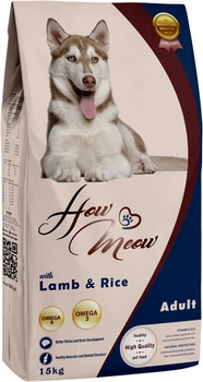 Повнораціонний корм для дорослих собак How Meow Dog Adult з ягнятком та рисом